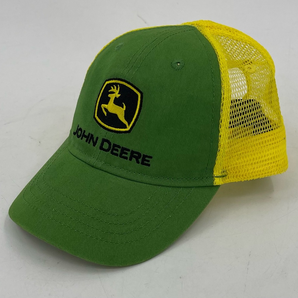 John Deere Logo Mesh Back Green Yellow Toddler‎ Trucker Baseball Cap Hat NWOT